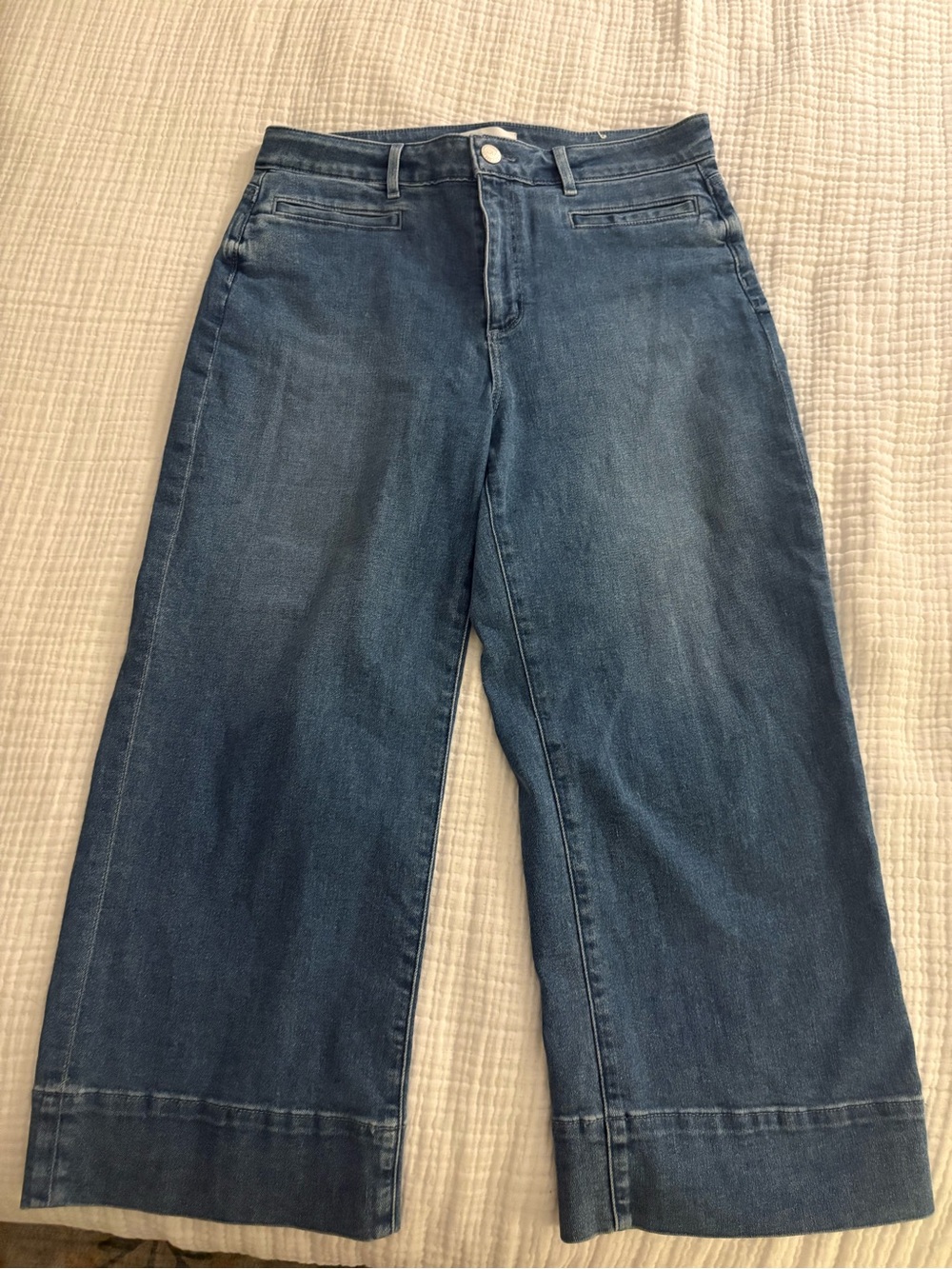 Loft High Waist Wide Leg Crop Jeans